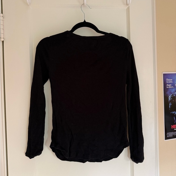 Black Madewell Henley Longsleeve Thermal Shirt - Picture 3 of 3